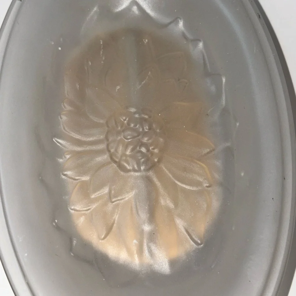 Vintage Avon Sunflower Glass Footed Soap Dish Original Box